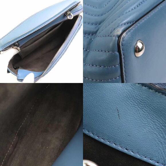 FENDI Blue Leather Shoulder Bag